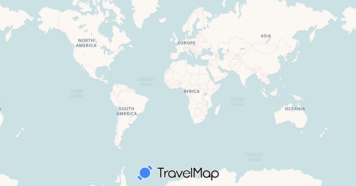 TravelMap itinerary: train, walking in United States (North America)